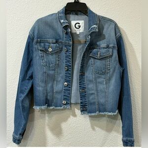 G by GUESS Women's Cropped Blue Denim JacketSmall